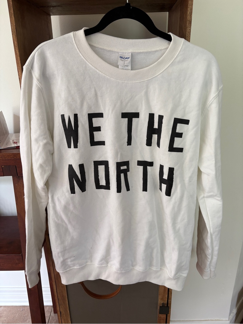 Gildan White Crewneck with Black 'WE THE NORTH' Graphic